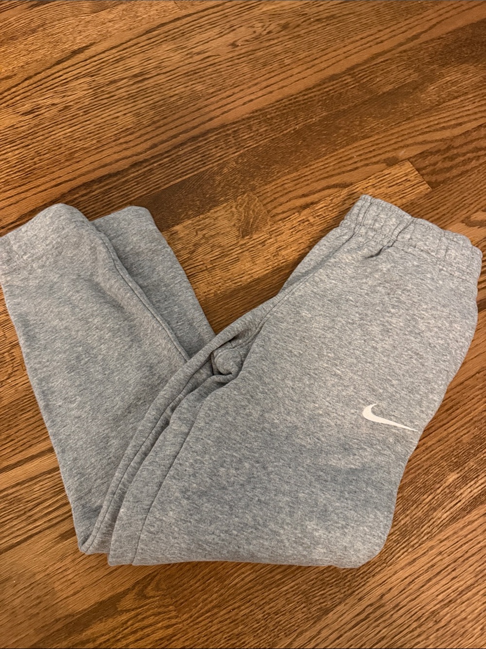 Nike Kids Heather Gray Sweatpants with White Swoosh Size Medium